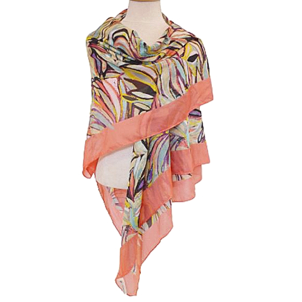 H&M Leaf Print Square Woven Oversized Wrap/Scarf